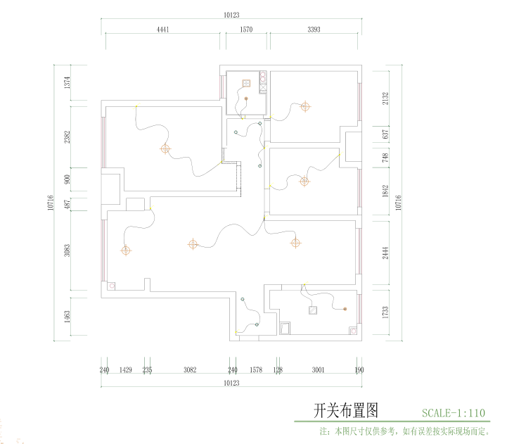 西安110平三室兩廳的硬裝設計圖紙-7
